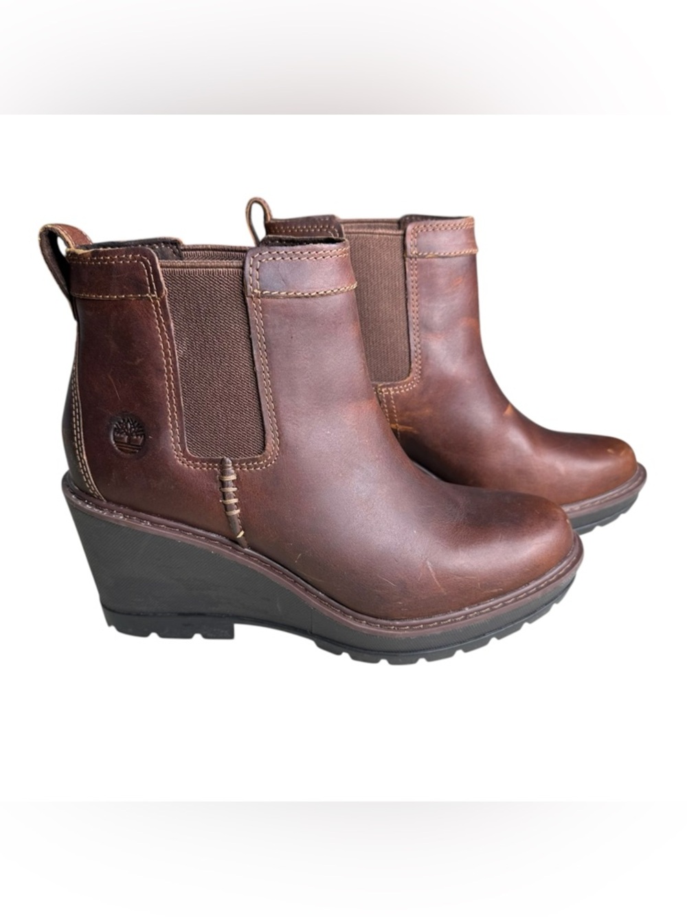 Timberland Womens Kellis Wedge Chelsea Boot Size 8 Brown